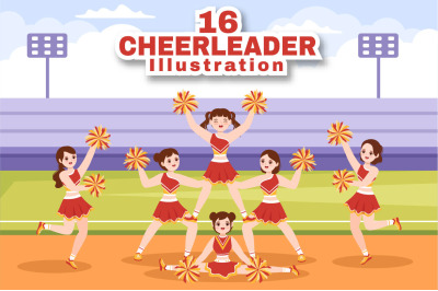 16 Cheerleader Girl Illustration