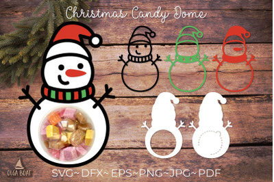 3d Snowman layered svg | Christmas candy dome holder