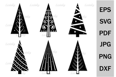 Christmas Tree bundle&2C; svg holiday template&2C; Cutting file