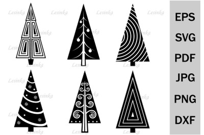 Christmas Tree bundle, svg holiday template, Cutting file