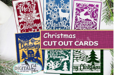 Merry Christmas card bundle svg for Cricut laser cut digital