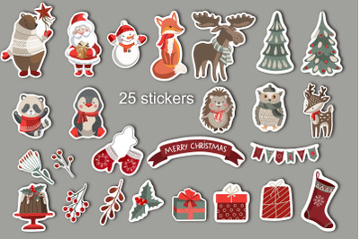 Cute Christmas Packing Stickers PNG,JPG