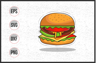 Burger Illustration graphic on white background