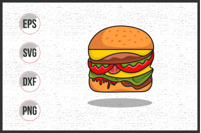 Burger Illustration graphic on white background