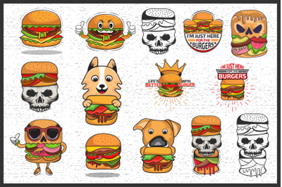 14 Burger graphic resource vector illustration