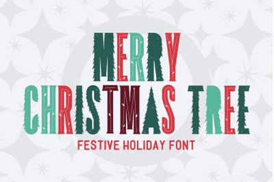 Merry Christmas Tree Festive Holiday Font