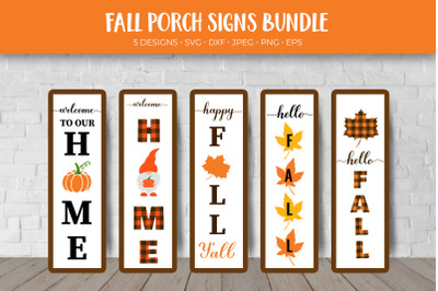 Fall Porch Sign Bundle. Autumn Vertical Porch Signs SVG