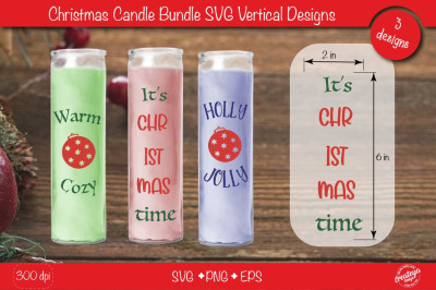 Christmas candle SVG Bundle| Christmas vertical candles