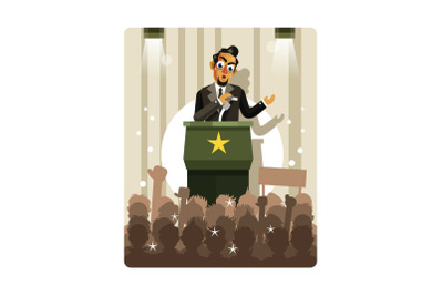 Politicians Speaking Vector Illustration