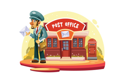 Postman Vector Illustration