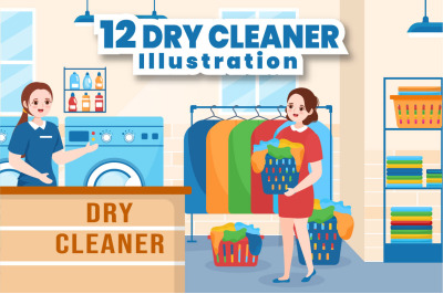 12 Dry Cleaning Store Service Illustration