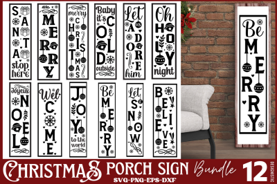 Farmhouse Christmas Porch Sign Bundle