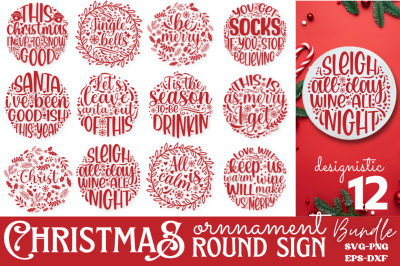 Christmas Round Sign Ornament Bundle