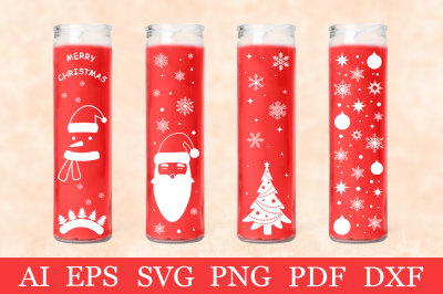 Christmas Candle SVG. Christmas Dollar Tree Candle Designs