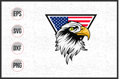 eagle head with American flag vector