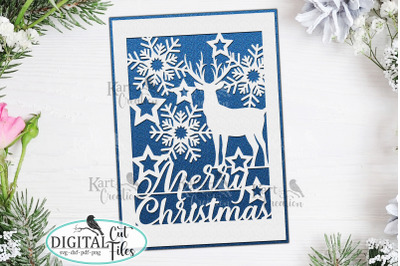 Deer Christmas card svg Cricut Joy Maker Explore Air Laser