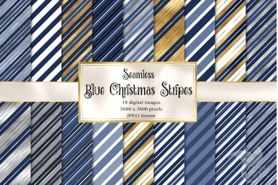Blue Christmas Stripes Digital Paper