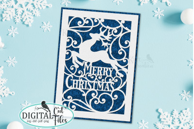 Deer Christmas card svg Cricut Joy Maker Explore Air Laser cut