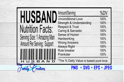 Huband Nutrition Label