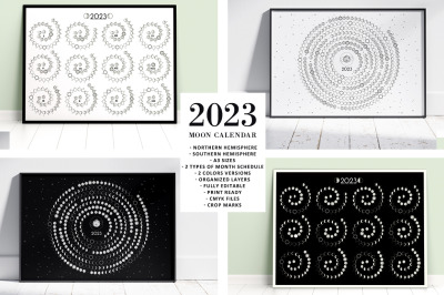 Moon Calendar 2023 Spiral