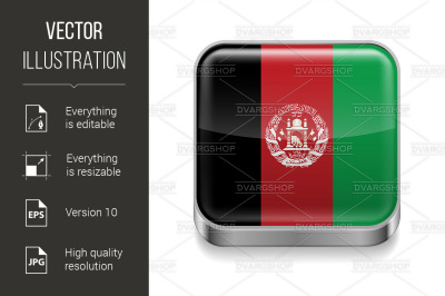 Metal icon of Afghanistan