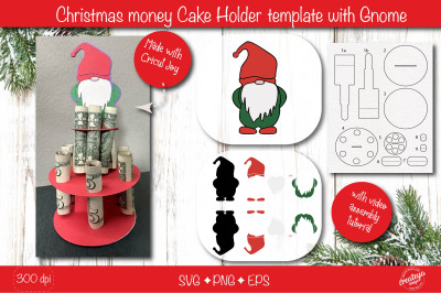 Christmas money cake holder SVG| Gnome Cardstock money cake| Christmas