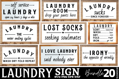Laundry Sign SVG Bundle