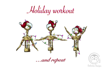 Holiday Workout Funny Wine Christmas Sublimation
