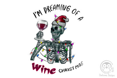 Funny Skeleton Wine Christmas Sublimation