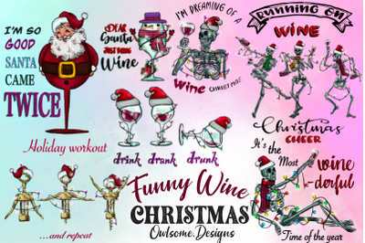 Funny Wine Christmas Sublimation Bundle