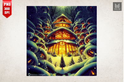 Mystic Mushroom House Christmas