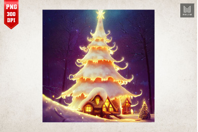 Christmas Tree House Art