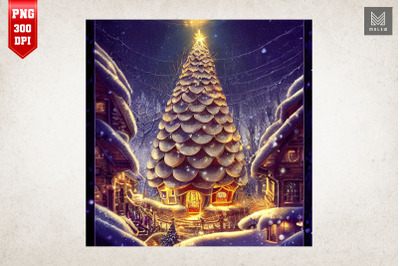 Christmas Tree House Art 2