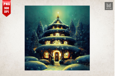 Cozy Mushroom House Christmas Night 5