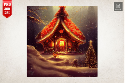 Cozy Mushroom House Christmas Night 6