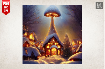 Cozy Mushroom Village Christmas 7