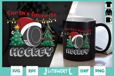 Christmas Santa&#039;s Favorite Hockey