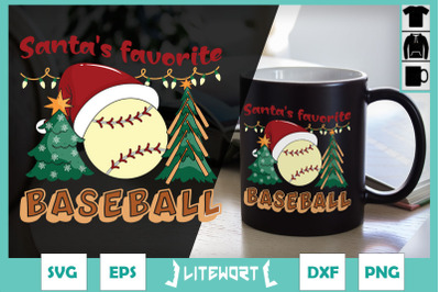 Christmas Santa&#039;s Favorite Baseball