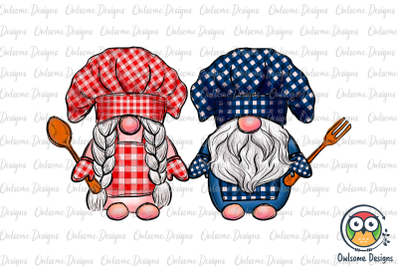 Gnomes Couple Cooking PNG Sublimation
