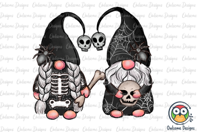 Gnomes Couple Skeleton Skull PNG Sublimation