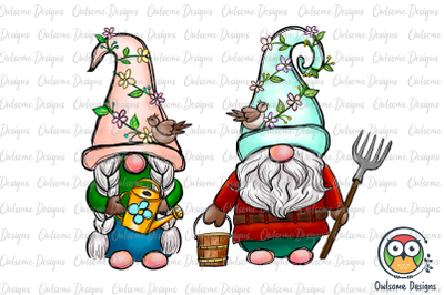 Gnomes Couple Love Gardening PNG Sublimation
