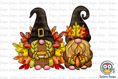 Gnomes Couple Love Thanksgiving PNG Sublimation