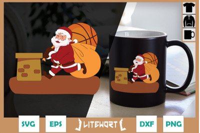 Christmas Santa&#039;s Gift Basketball