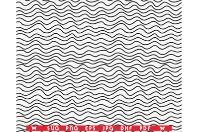 SVG Wave Lines, Hand Drawn, Seamless Pattern