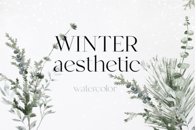 Winter aesthetic - watercolor Christmas clipart, bundles png