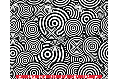 SVG Overlapping Concentric Circles, Seamless Pattern