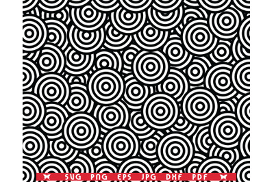 SVG Overlapping Concentric Circles, Seamless Pattern