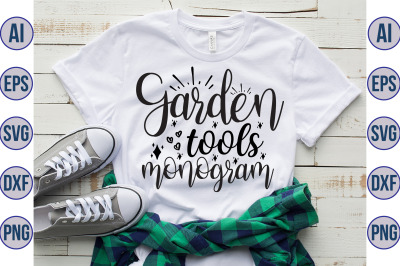 Garden tools monogram svg