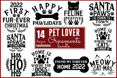 Pet Christmas Ornament SVG bundle