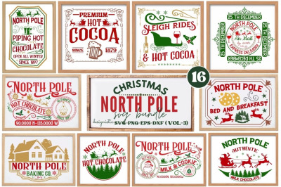 Santa Claus post stamp. Christmas mail letter stamps, north pole postm By  Tartila
